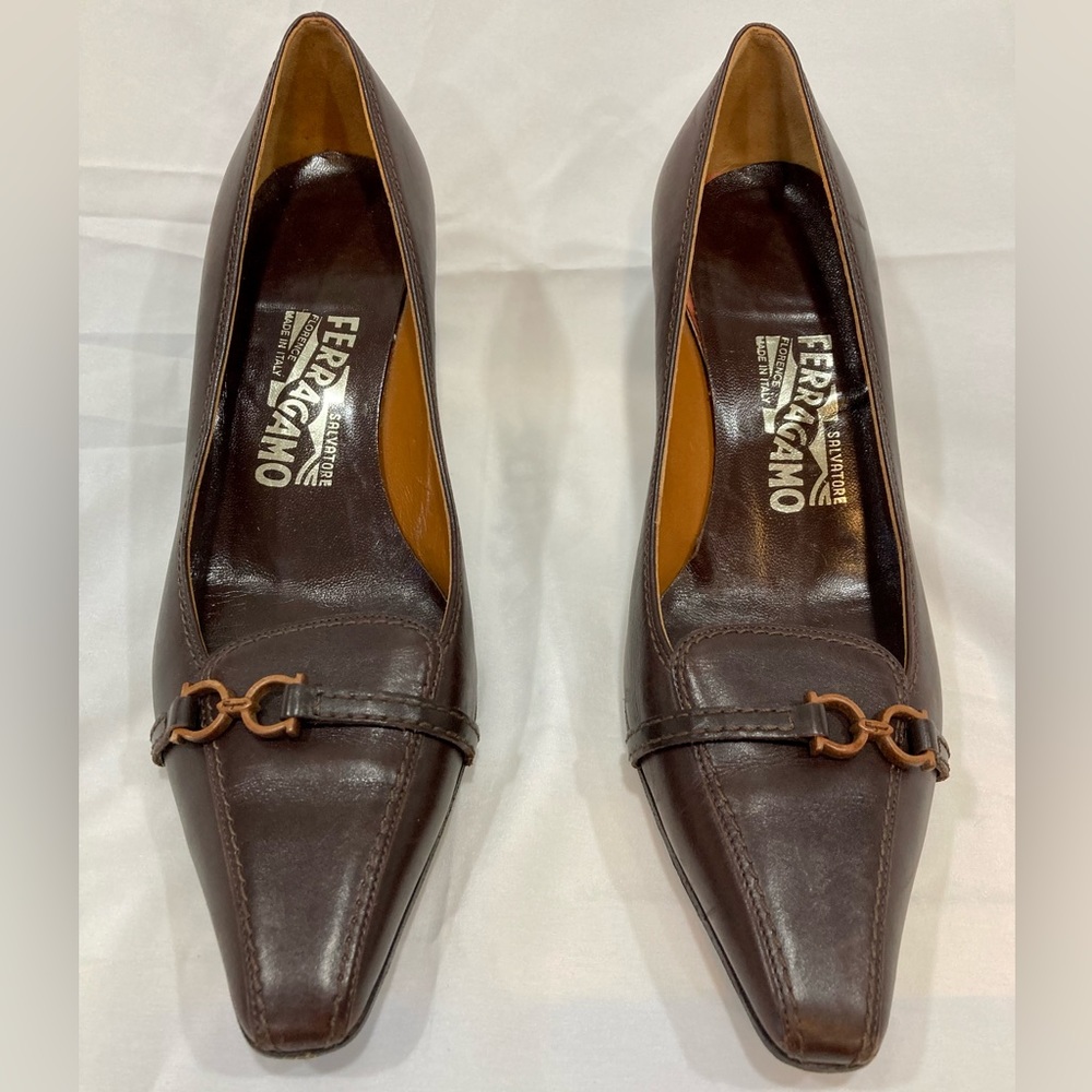 Salvatore Ferragamo Handmade Leather Heels (size 6.5)